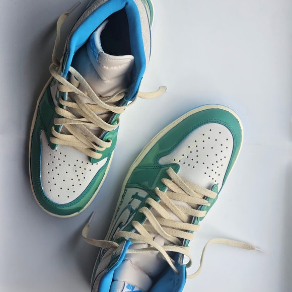 Teal and White High-Top Sneakers main image 4